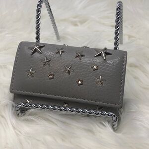Jimmy Choo Neptune Star Studded Leather 6 Ring Case